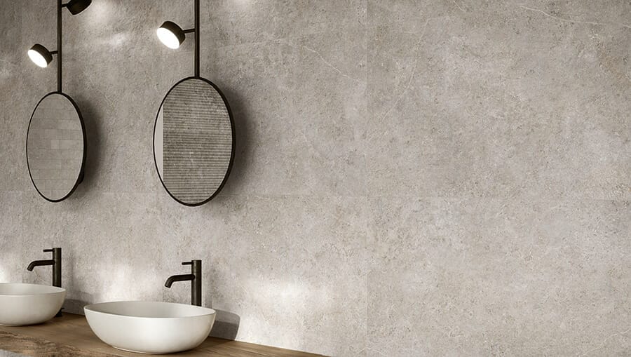 Landstone carbon matt tile from Novabell