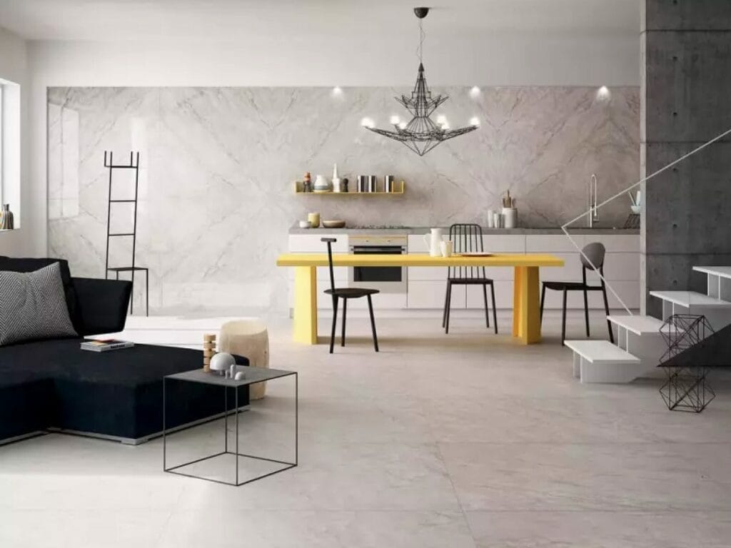 These Muse Porcelain extra large Floor and Wall Tiles bring natural beauty to kitchen walls and floors.